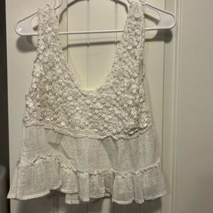 White Lace Sleeveless Top
